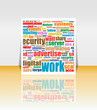 Marketing communication word on flyer or cover