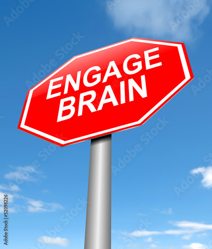 Illustration: Engage brain concept. Engage brain concept.