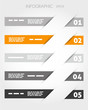 orange oblique stickers with five options