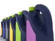 Jerrycans with car engine oil - isolated