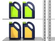 Jerrycans with car engine oil - isolated