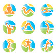 Vector: Colorful icons yoga fitness Colorful icons yoga fitness