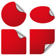 Red silver sticker set
