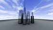 Futuristic animation of office buildings seamless loop