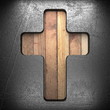 metal sign on wood