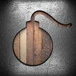 metal sign on wood