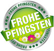 Vektor: Button Banner "Frohe Pfingsten" grün/silber Button Banner "Frohe Pfingsten" grün/silber