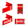 Vetor: Red Web Sale Ribbons Set Red Web Sale Ribbons Set