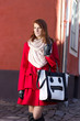 Photo: redhaired girl walking in old town of Tallinn, Estonia redhaired girl walking in old town of Tallinn, Estonia