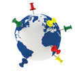 Pins on Earth