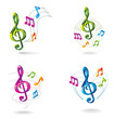 Set of color music icons.