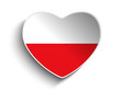 Poland Flag Heart Paper Sticker