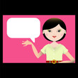 Girl with bubble speech