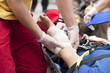 Photo: hand bandaging hand bandaging