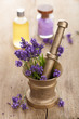 spa set with fresh lavender
