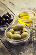 black and green olives