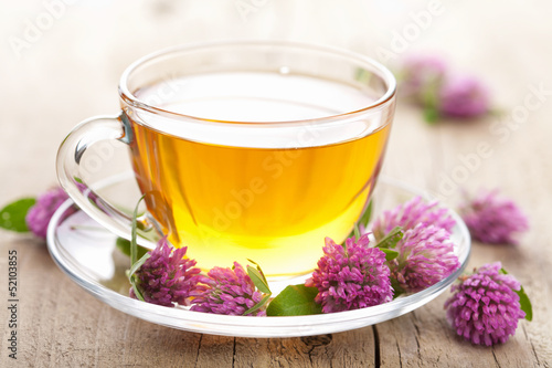 Photo: herbal tea and clover flowers herbal tea and clover flowers