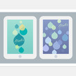 Pad screen with blue drops. Vector illustration