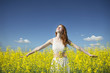 Redhead girl at field