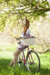 Girl on a bike in the countryside