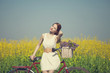 Girl on a bike in the countryside