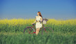 Girl on a bike in the countryside