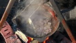 Cooking pilaf. Mix the meat