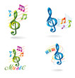 Set of color music icons.