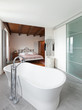 interior of beauty house, bathroom and bedroom