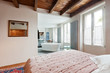 interior of beauty house, bedroom, with bath