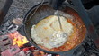 Cooking pilaf. Flatten rice