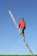 Junge klettert eine Leiter hoch