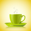 Vektor: green cup with tea green cup with tea
