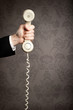 hand holding telephone