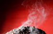 Coffee beans with steam