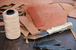 roll of Twine and cutter for the craftsmanship of leather to pro