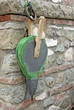 antique wood and leather bellows to stoke the fire by coals