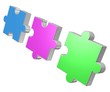 Dreierreihe Puzzleteile
