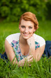 Outdoor portrait of attractive young brunette