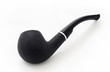 Smoking pipe of black on a white background