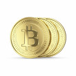 Golden Bitcoin - isolated with clipping path