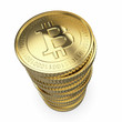 Golden Bitcoin - isolated with clipping path