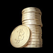 Golden Bitcoin - isolated with clipping path