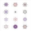Set of Snowflake Illustrations Clipart
