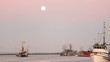 Full Moon, Steveston Harbor, Fishboat Departs