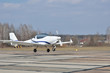 A modern light aircraft landing or taking off