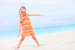 Cute little girl at tropical beach