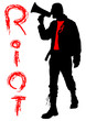 Young man with megaphone