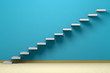 Empty room with ascending stairs