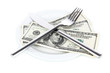 Foto: Money on plate isolated on white Money on plate isolated on white